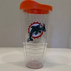 Miami Dolphins Classic Emblem Tervis Tumbler Vibrant Orange Lid